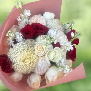multicolor roses bouquet