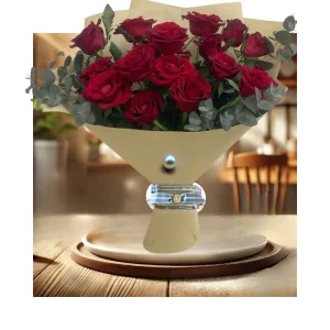 12 red roses bouquet