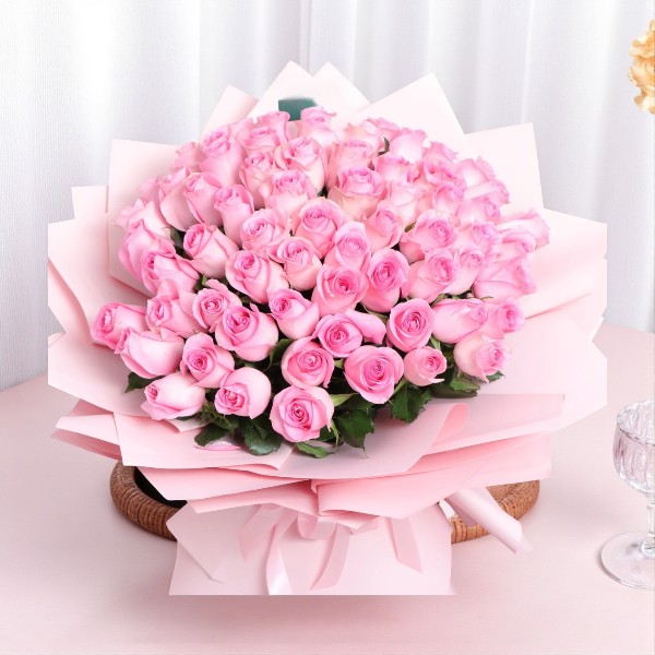 100 Pink Roses Bouquet