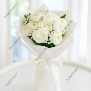 20 White Ranunculus Bouquet