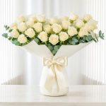 50 White Roses Bouquet