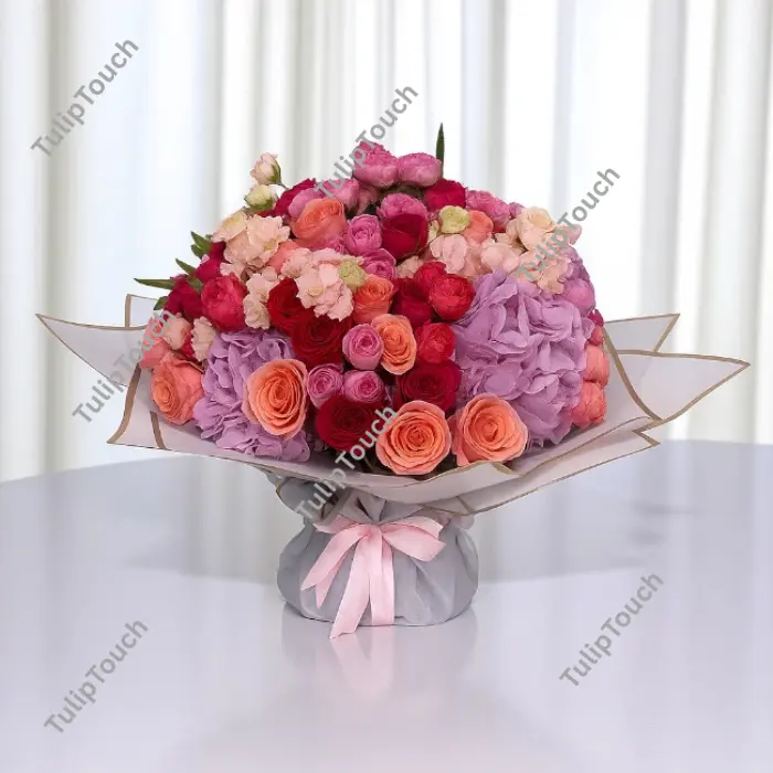Mixed Colourful Roses Bouquet