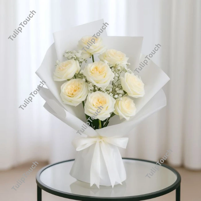 White Rose Flower Bouquet