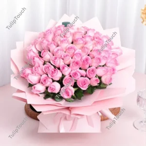 100 Pink Roses Bouquet
