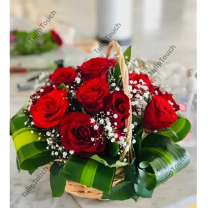 Red Rose Basket