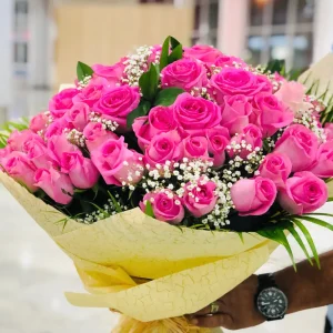 roses pink bouquet