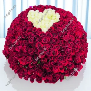 Giant Red and White Roses Bouquet